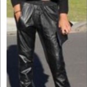 Bcbg Azria Black Faux Leather Jogger Pant